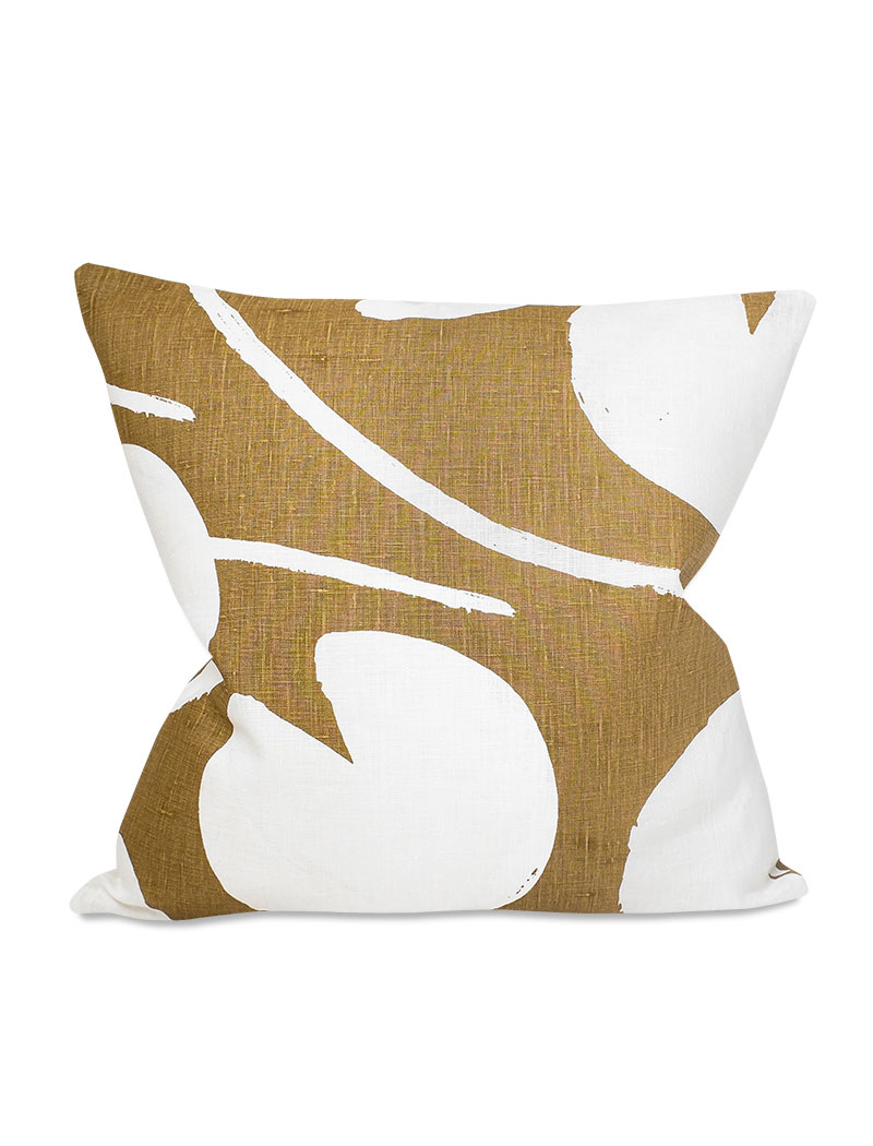 Water Lilies Cushion Cover, Mustard