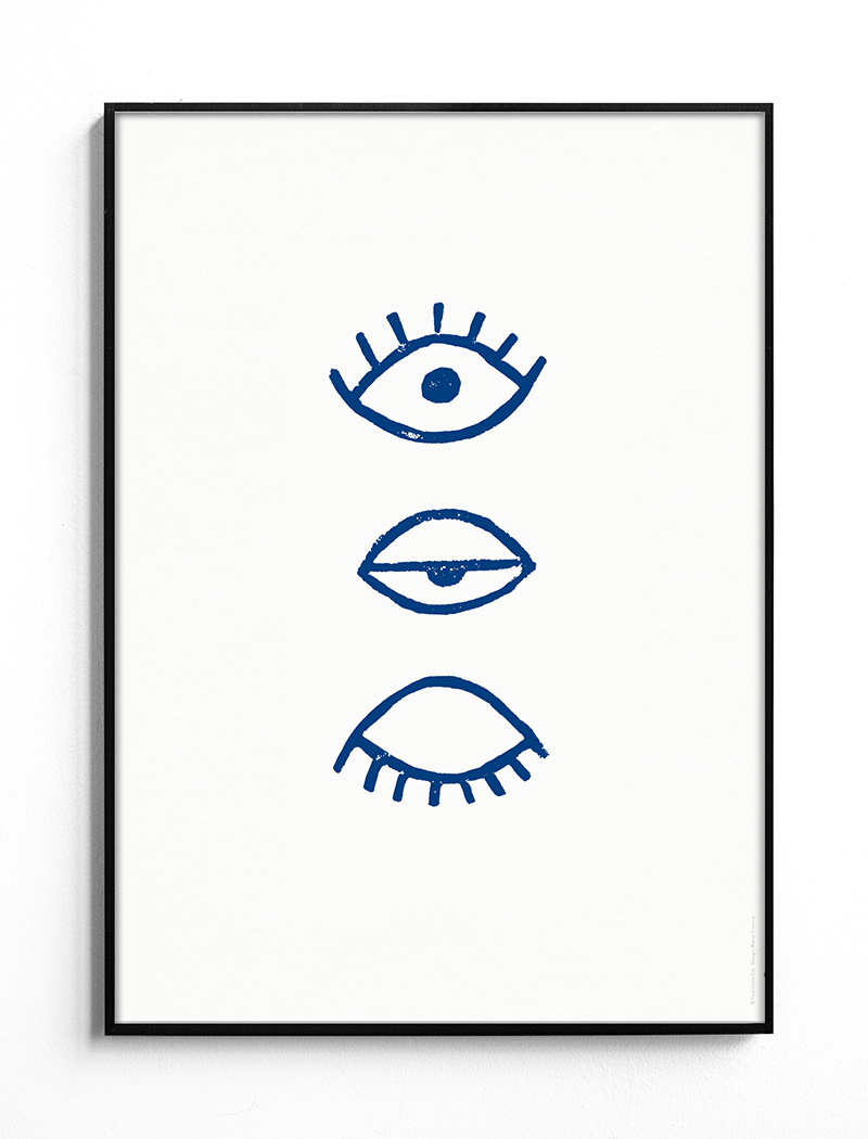 Eye Eye Poster, Blue
