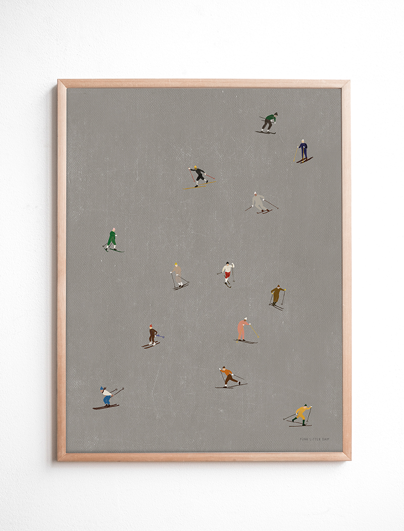 SKIERS POSTER 40×50 cm