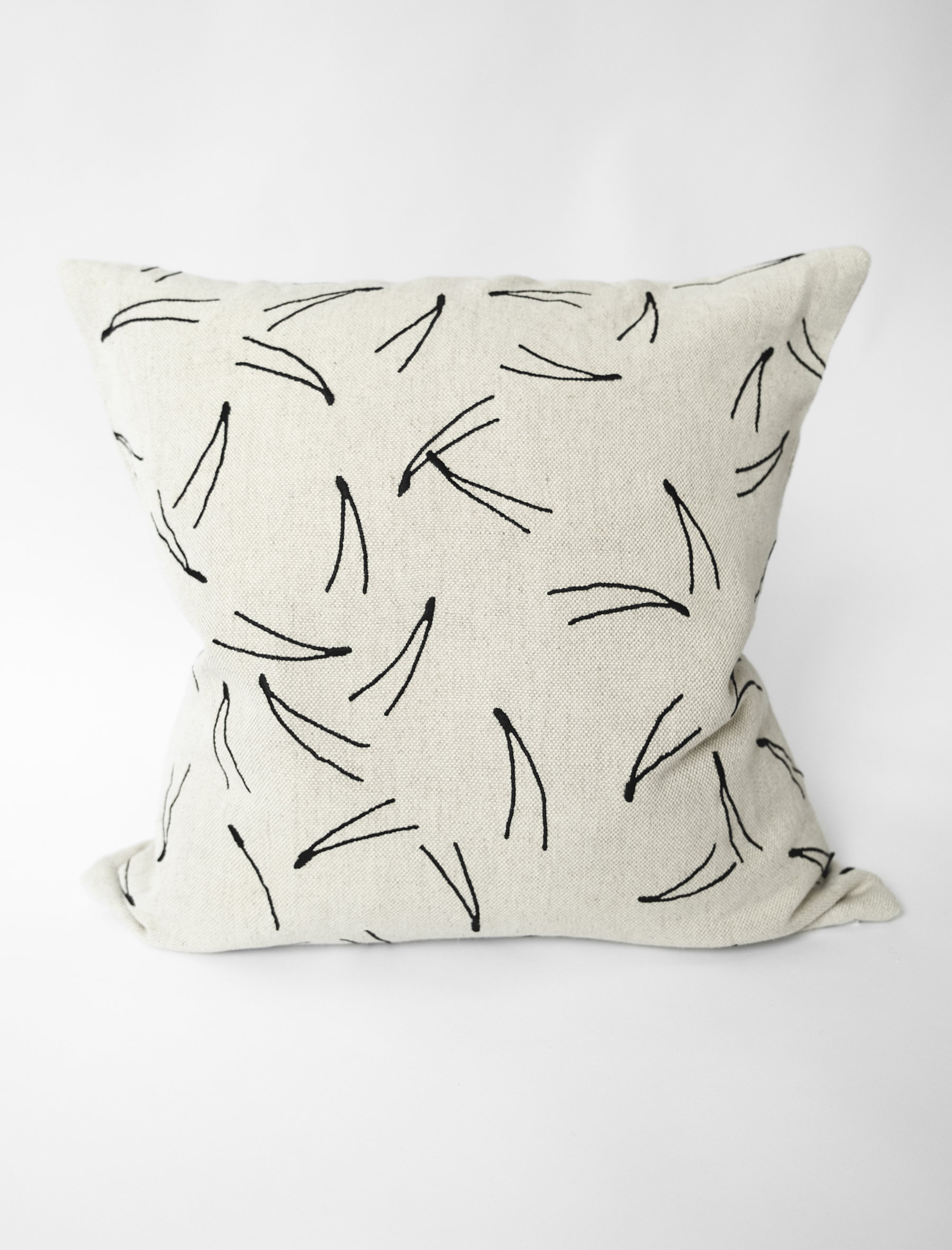 BARR EMBROIDERED CUSHION COVER, BLACK