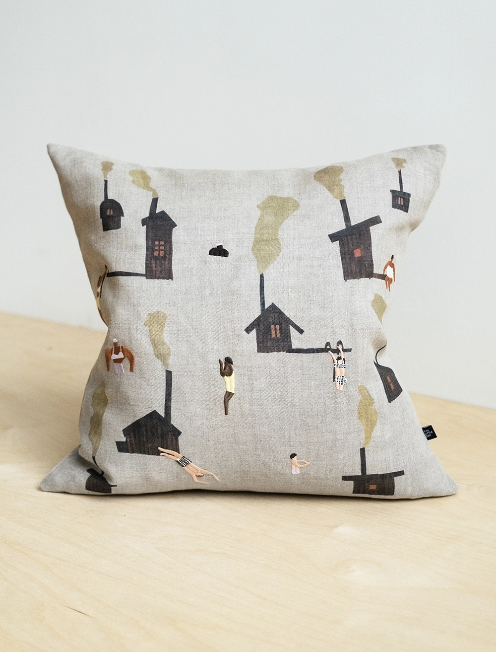 SAUNA EMBROIDERED CUSHION COVER