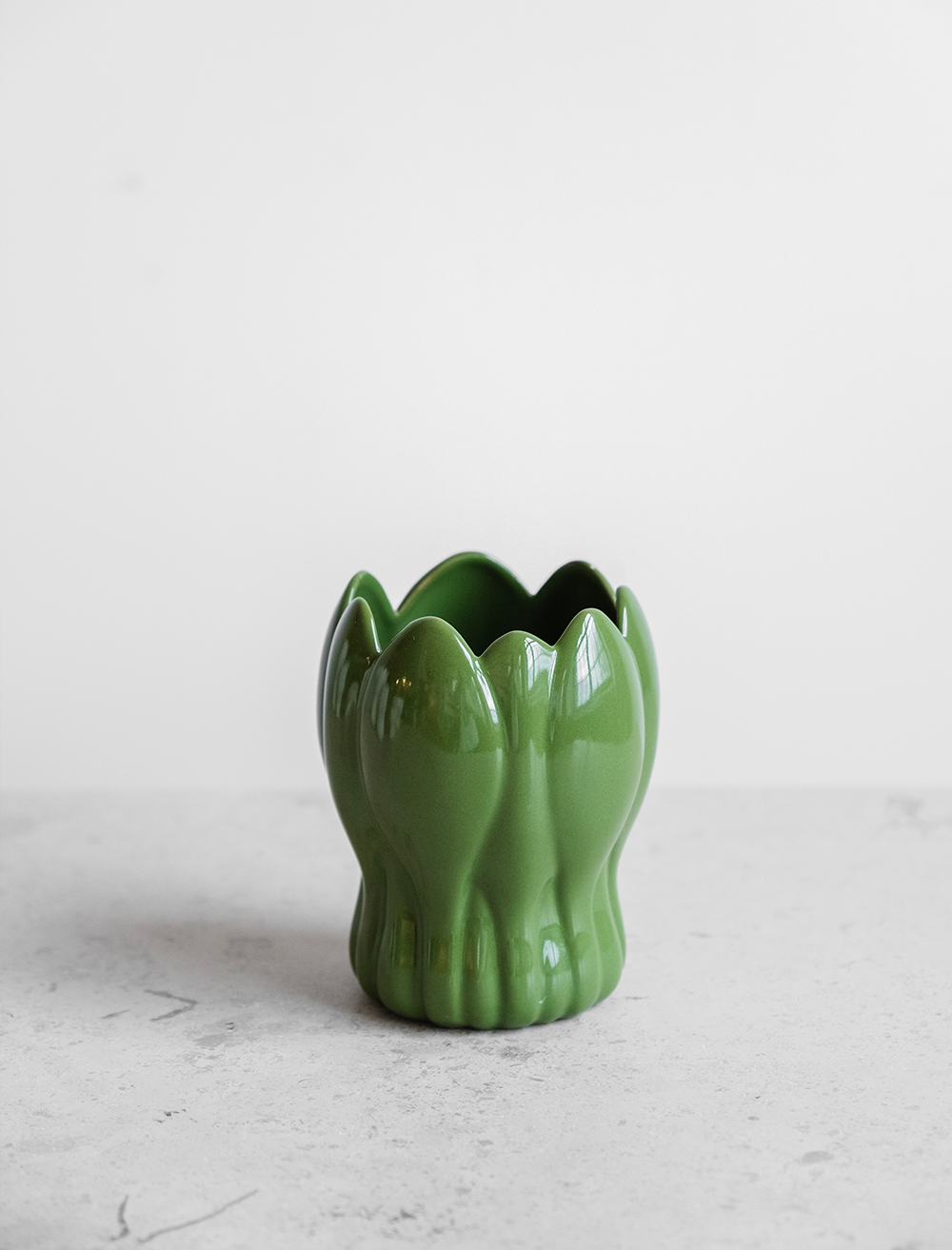 KROKUS VASE, GREEN Medium h 15 cm