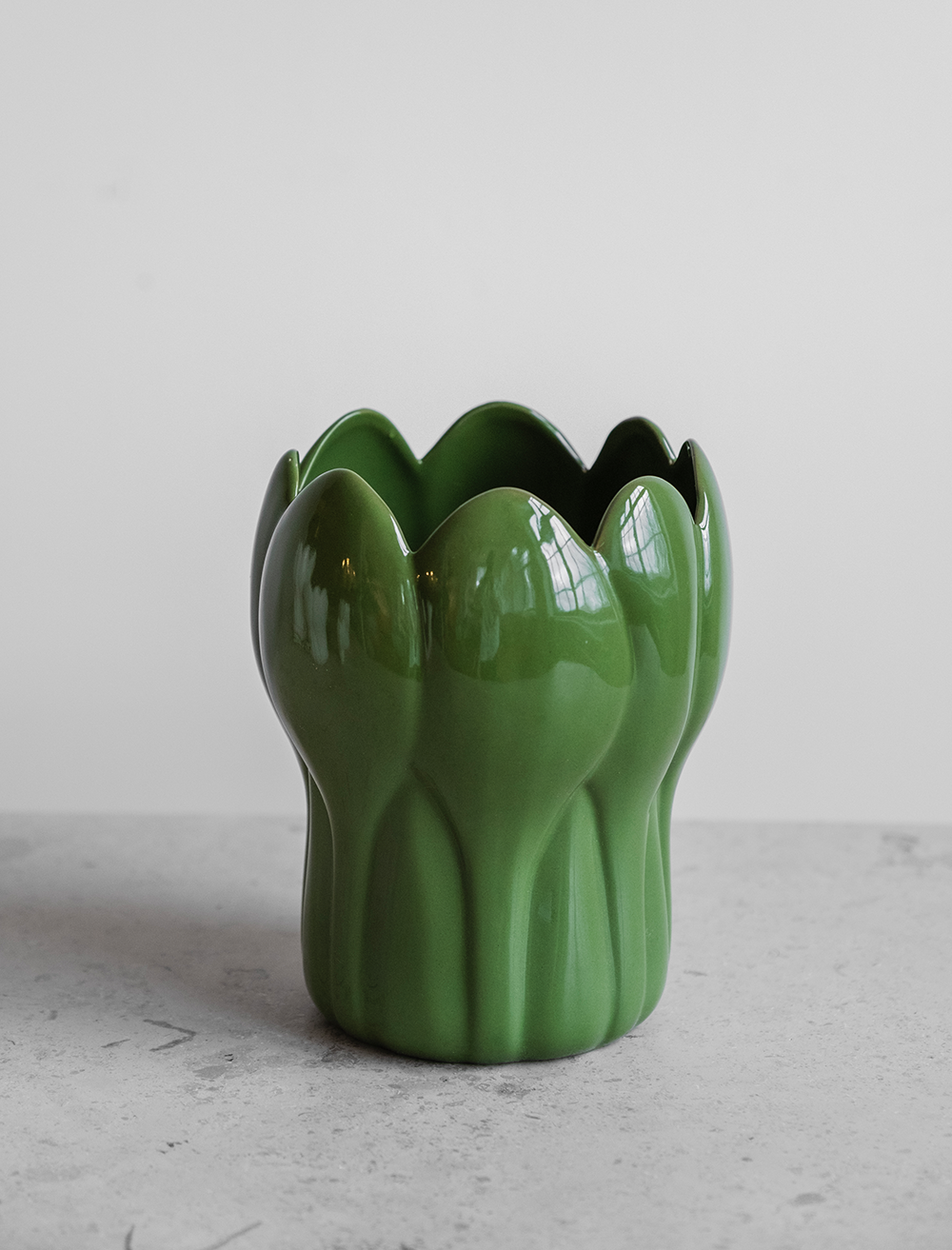 KROKUS VASE, GREEN Large h 19,5 cm