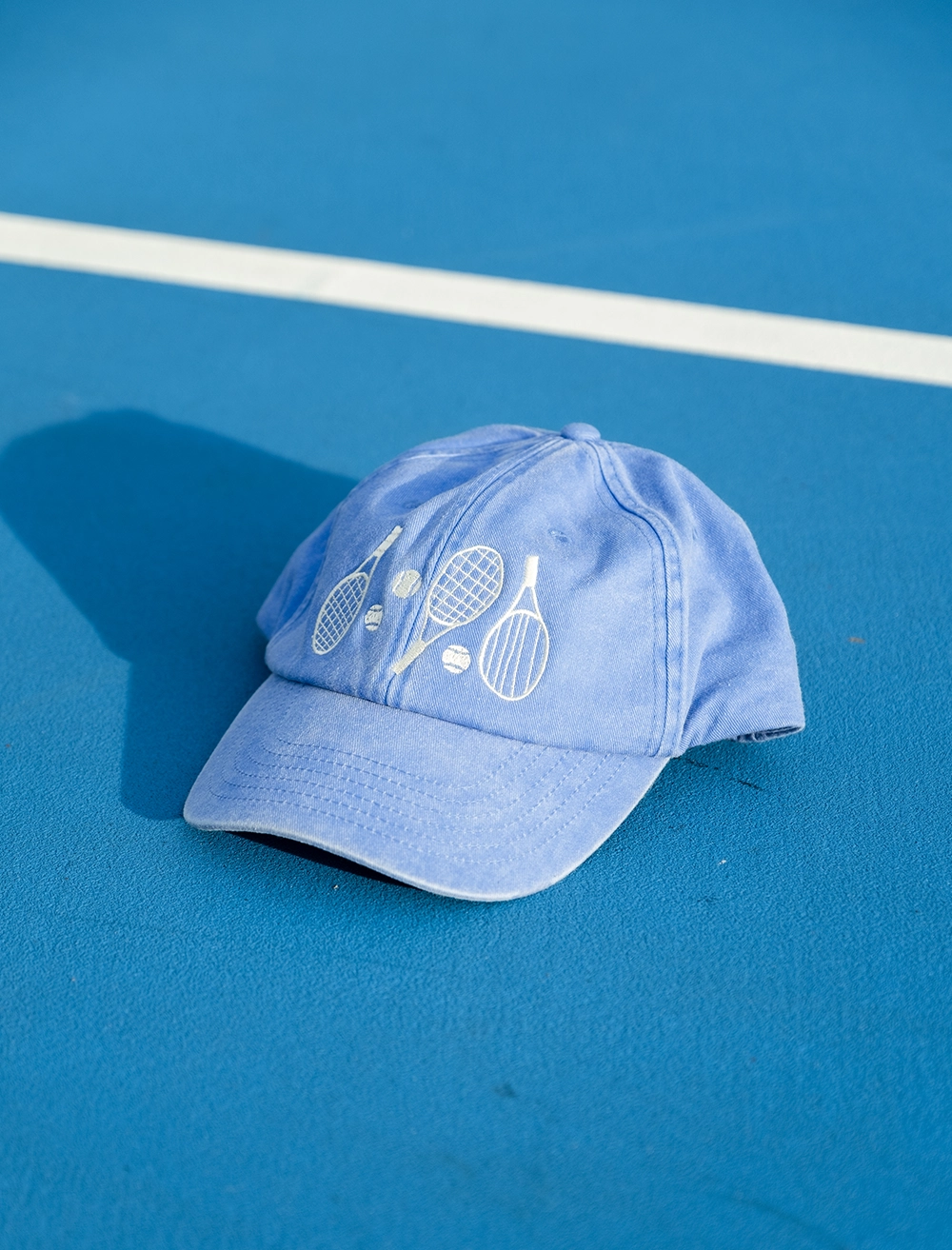 TENNIS CAP, WASHED Vintage Cornflower