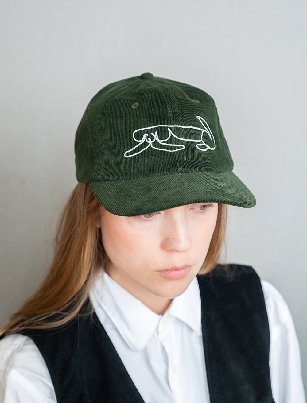 LOVIS CORD CAP, DARK GREEN