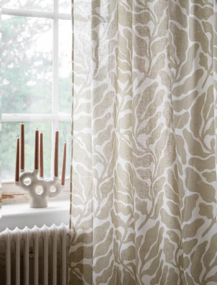 LEAVES LINEN CURTAIN, SAND