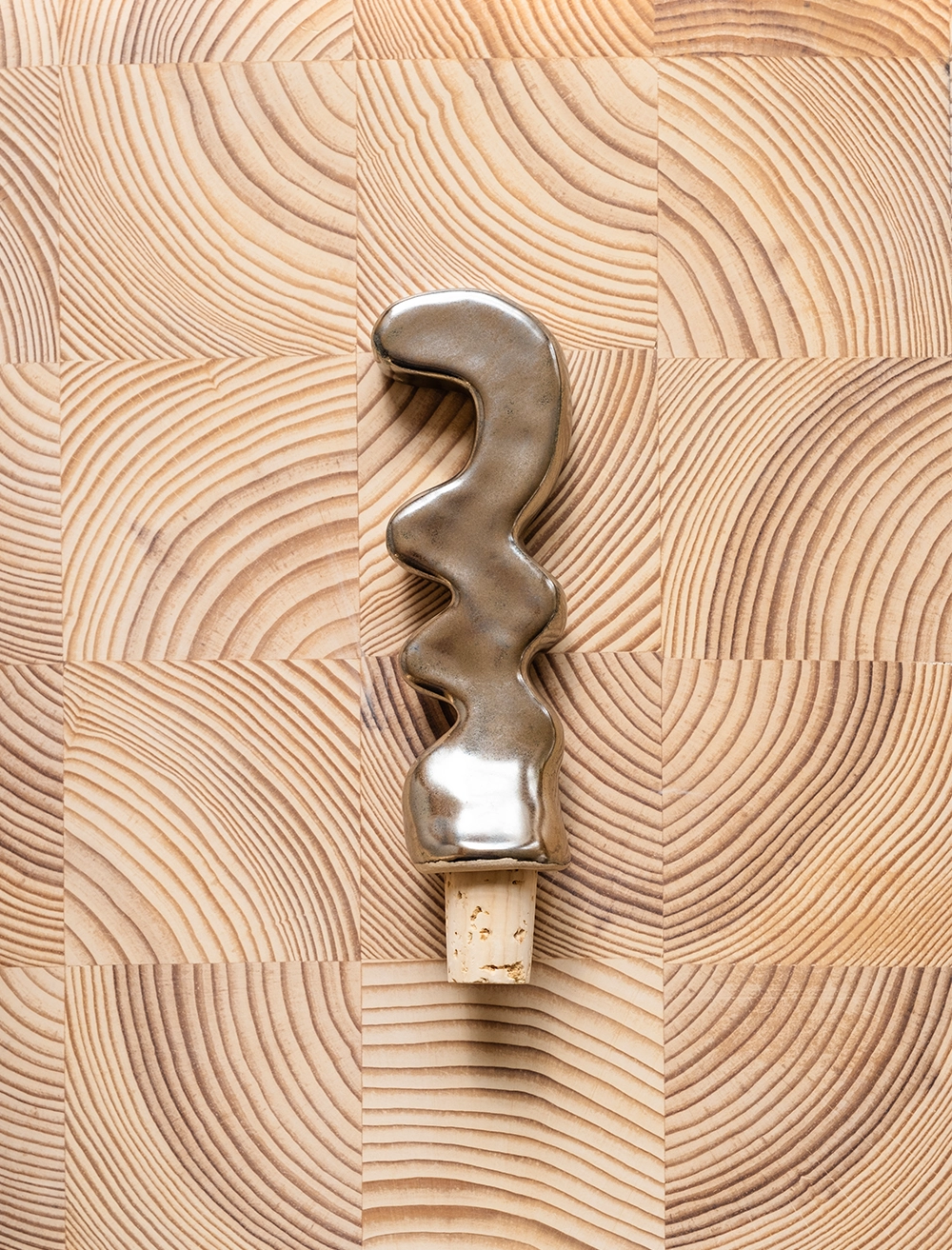 WAVY WINE STOPPER Silver