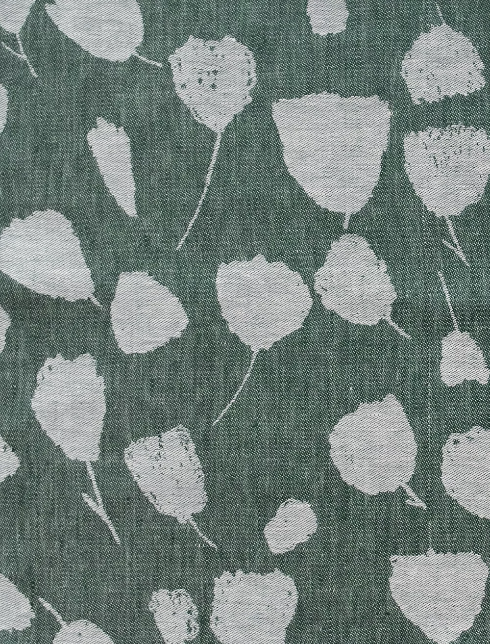 BOUQUET LINEN FABRIC SAMPLE, GREEN