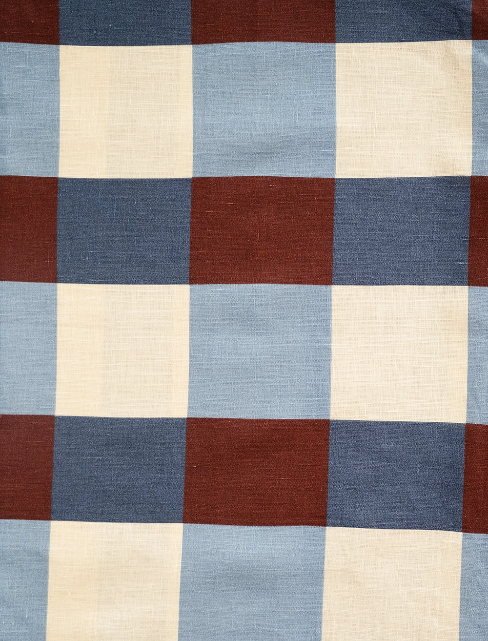 FIELD LINEN FABRIC SAMPLE, BLUE/PLUM