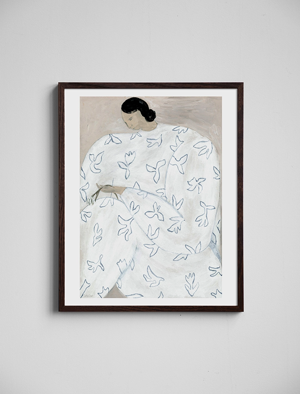 WHITE FLOWER POSTER 40x50 cm