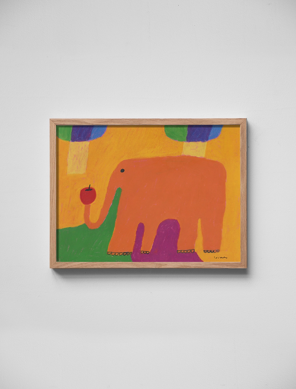 ORANGE ELEPHANT POSTER 30x40 cm