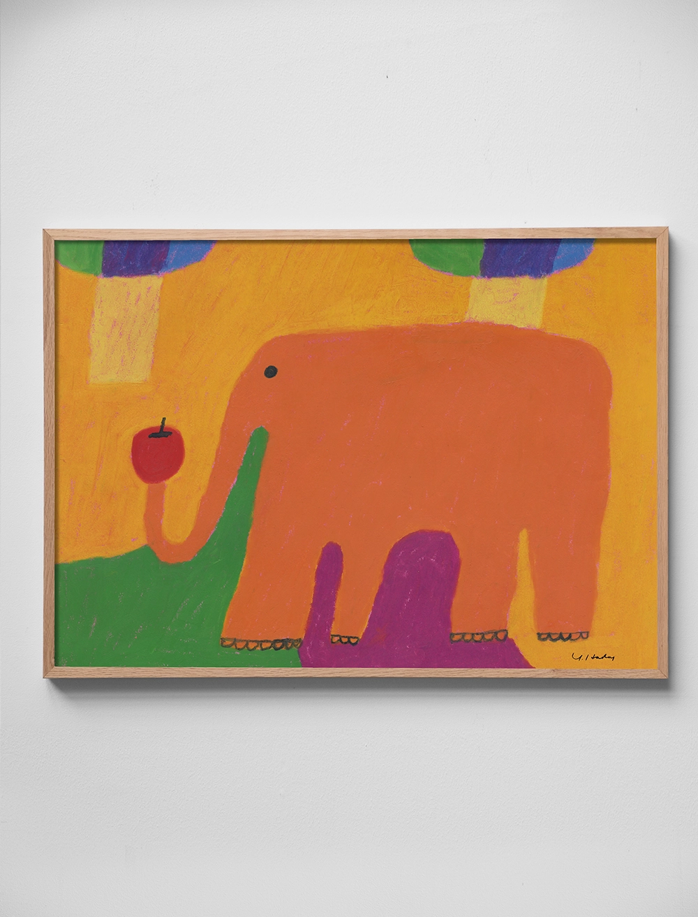 ORANGE ELEPHANT POSTER 50×70 cm